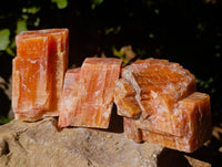 Natural Sunset Orange Calcite Specimens x 6 From Spitzkop, Namibia