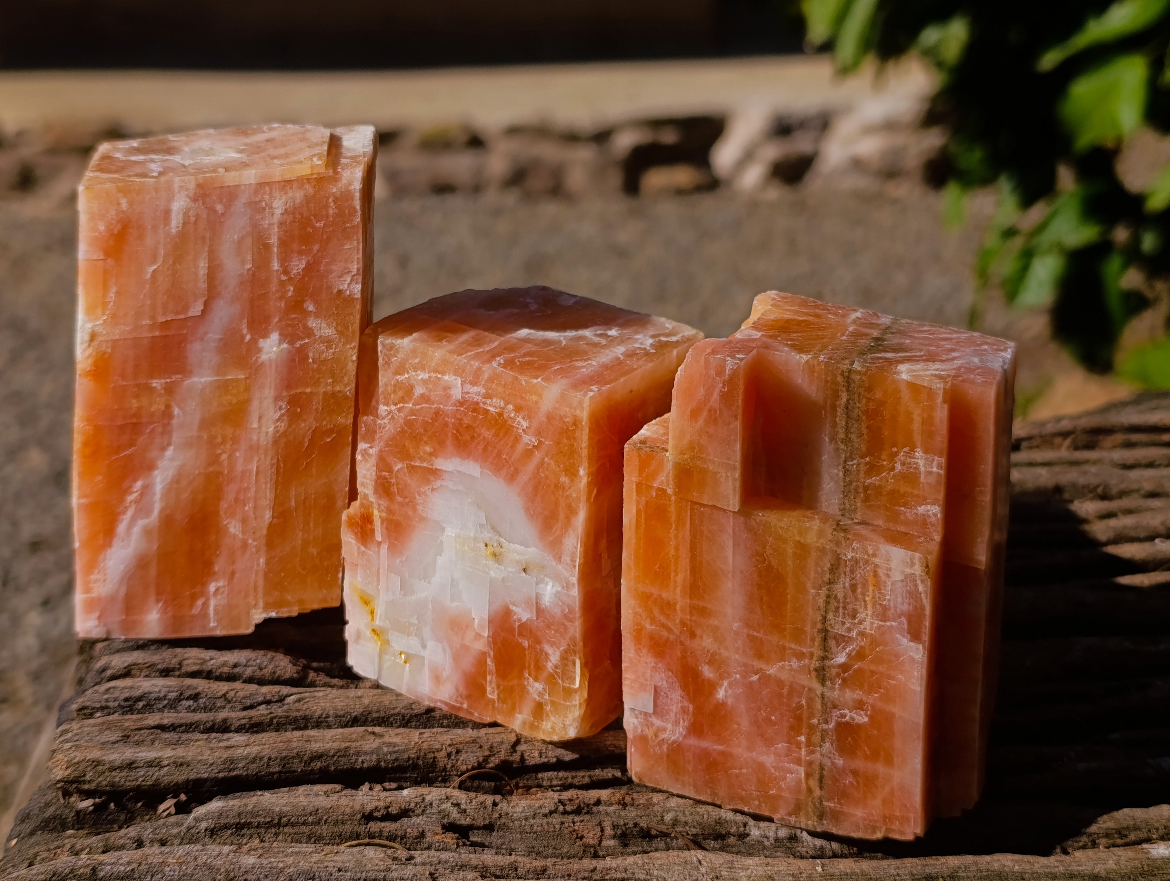 Natural Sunset Orange Calcite Specimens x 6 From Spitzkop, Namibia - Toprock Gemstones and Minerals 