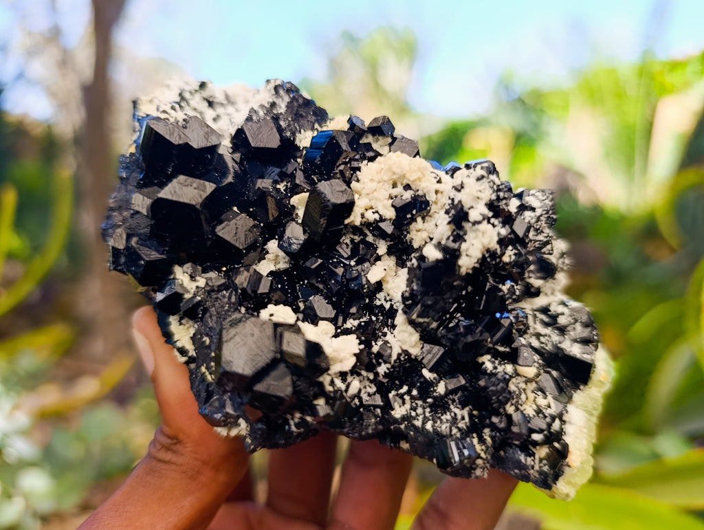 Natural Schorl Black Tourmaline Specimens x 2 From Erongo, Namibia - Toprock Gemstones and Minerals 