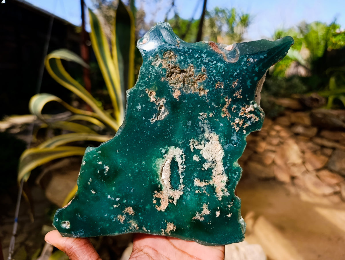 Polished On One Side Emerald Mtorolite Plates x 2 From Mutorashanga, Zimbabwe - Toprock Gemstones and Minerals 