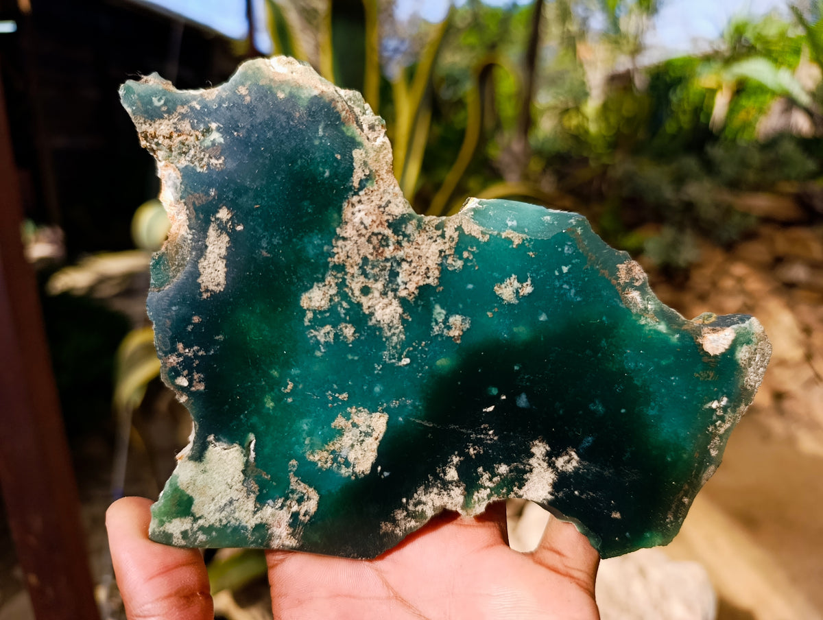 Polished On One Side Emerald Mtorolite Plates x 2 From Mutorashanga, Zimbabwe - Toprock Gemstones and Minerals 