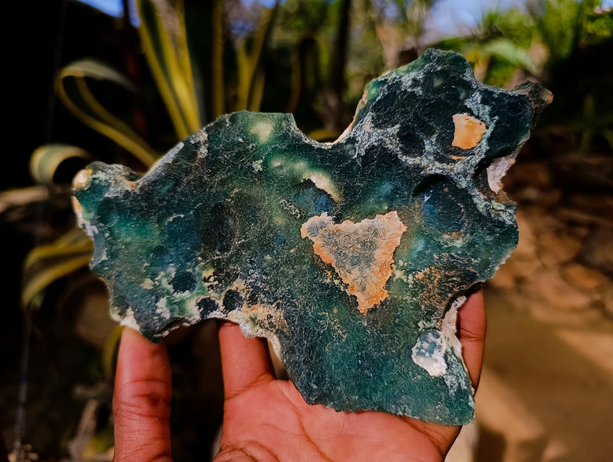 Polished On One Side Emerald Mtorolite Plates x 2 From Mutorashanga, Zimbabwe - Toprock Gemstones and Minerals 