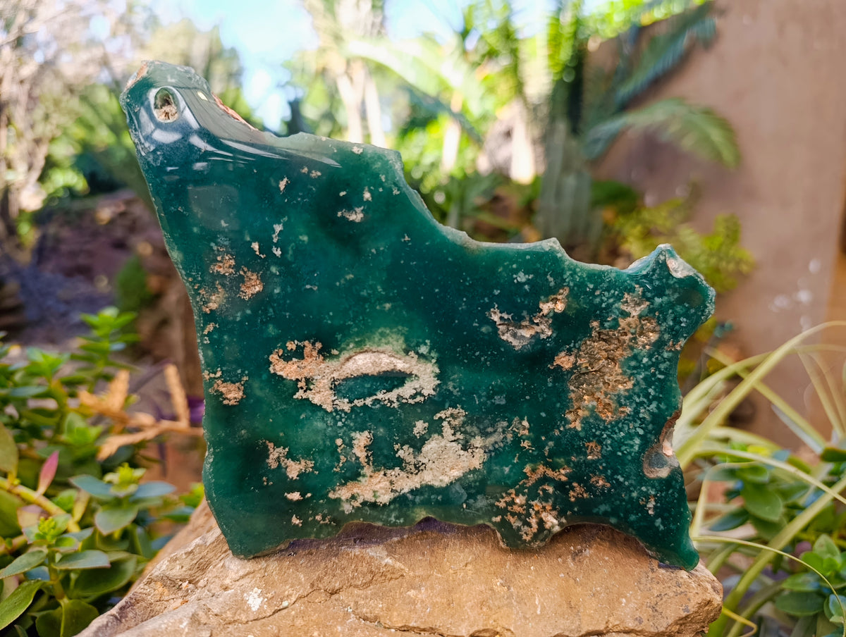 Polished On One Side Emerald Mtorolite Plates x 2 From Mutorashanga, Zimbabwe - Toprock Gemstones and Minerals 