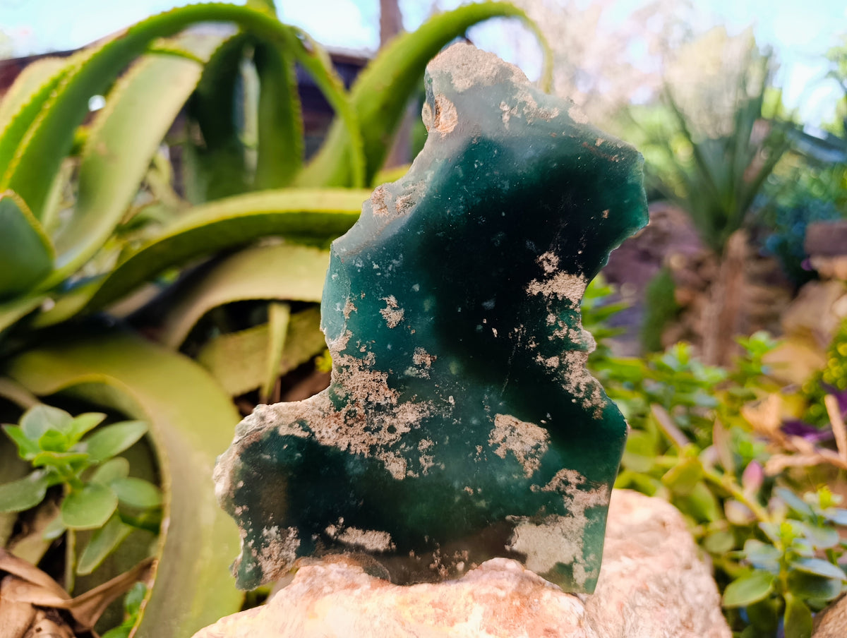 Polished On One Side Emerald Mtorolite Plates x 2 From Mutorashanga, Zimbabwe - Toprock Gemstones and Minerals 