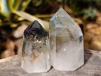 Polished Phantom Chlorite Moss Quartz Crystal Points x 6 From Madagascar - Toprock Gemstones and Minerals 