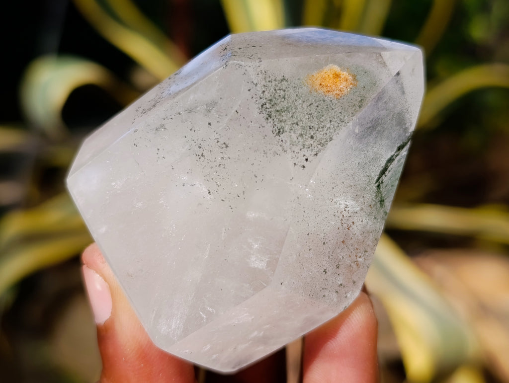 Polished Phantom Chlorite Moss Quartz Crystal Points x 6 From Madagascar - Toprock Gemstones and Minerals 
