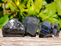 Natural Schorl Black Tourmaline with Hyalite Opal x 12 From Erongo, Namibia