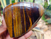 Polished Banded Tiger Iron with Tigers Eye Standing Free Forms x 2 From South Africa