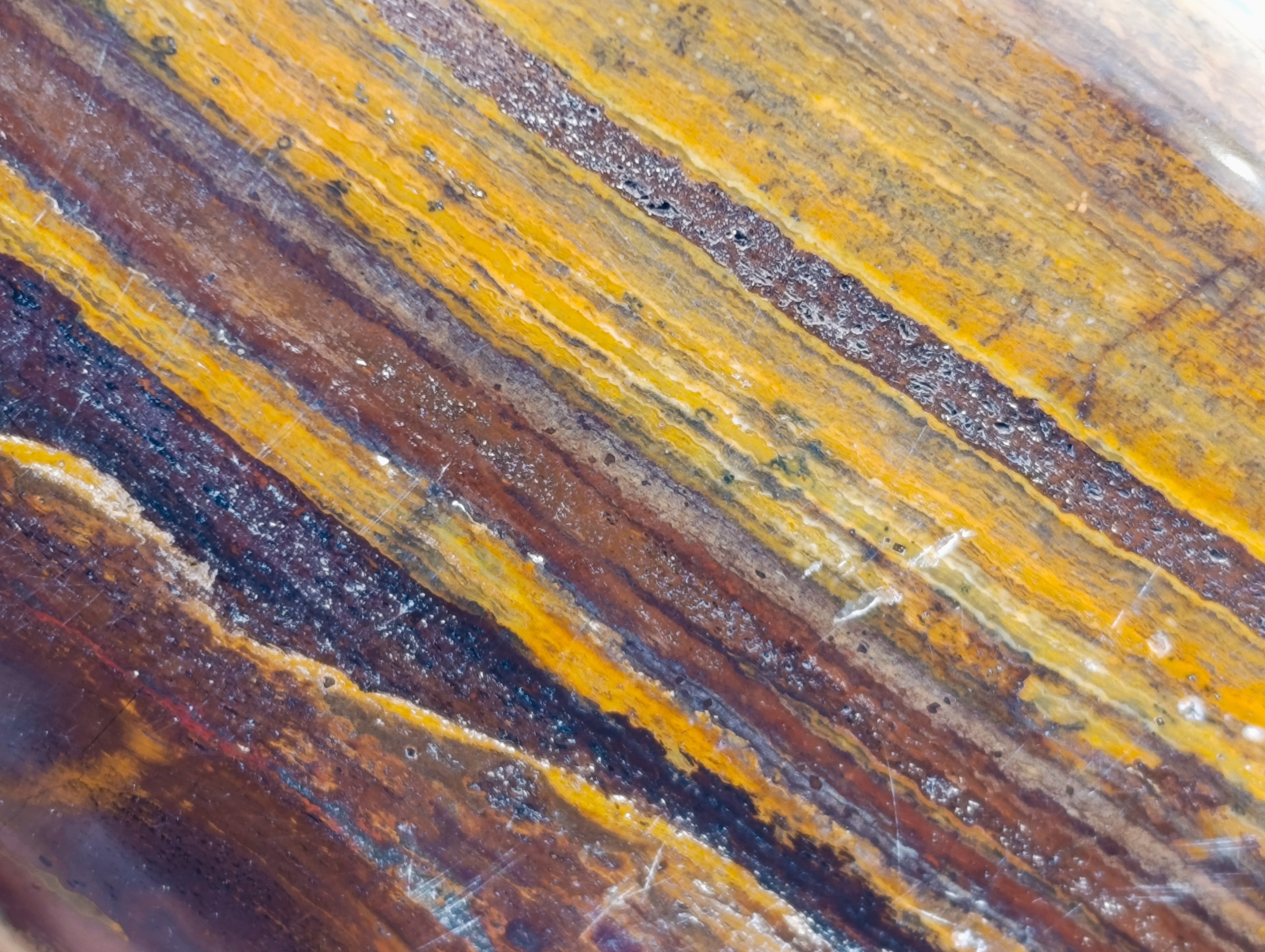 Polished Banded Tiger Iron with Tigers Eye Standing Free Forms x 2 From South Africa - Toprock Gemstones and Minerals 