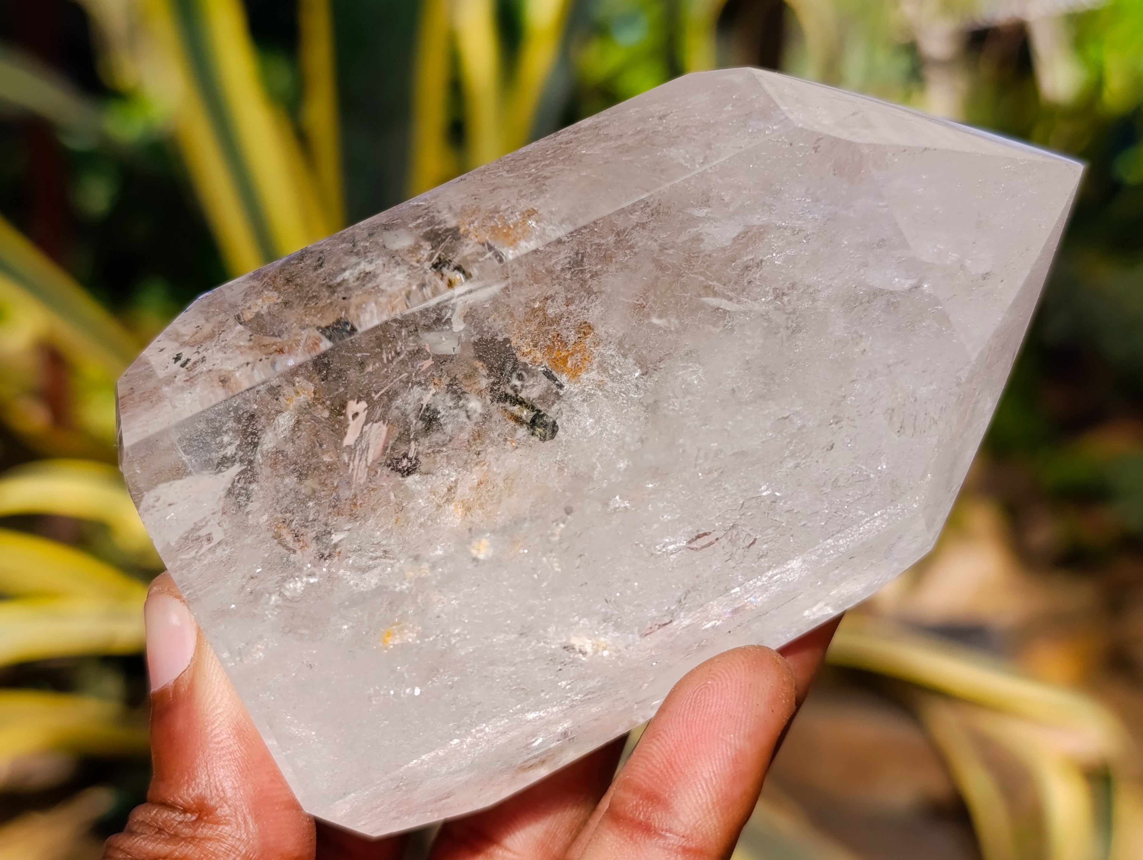 Polished Tourmalinated Quartz Crystals x 2 From Madagascar - Toprock Gemstones and Minerals 