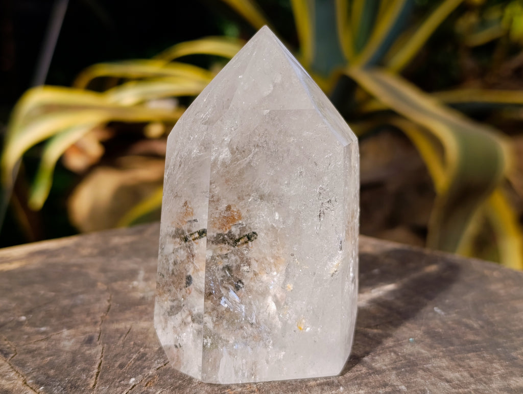 Polished Tourmalinated Quartz Crystals x 2 From Madagascar - Toprock Gemstones and Minerals 