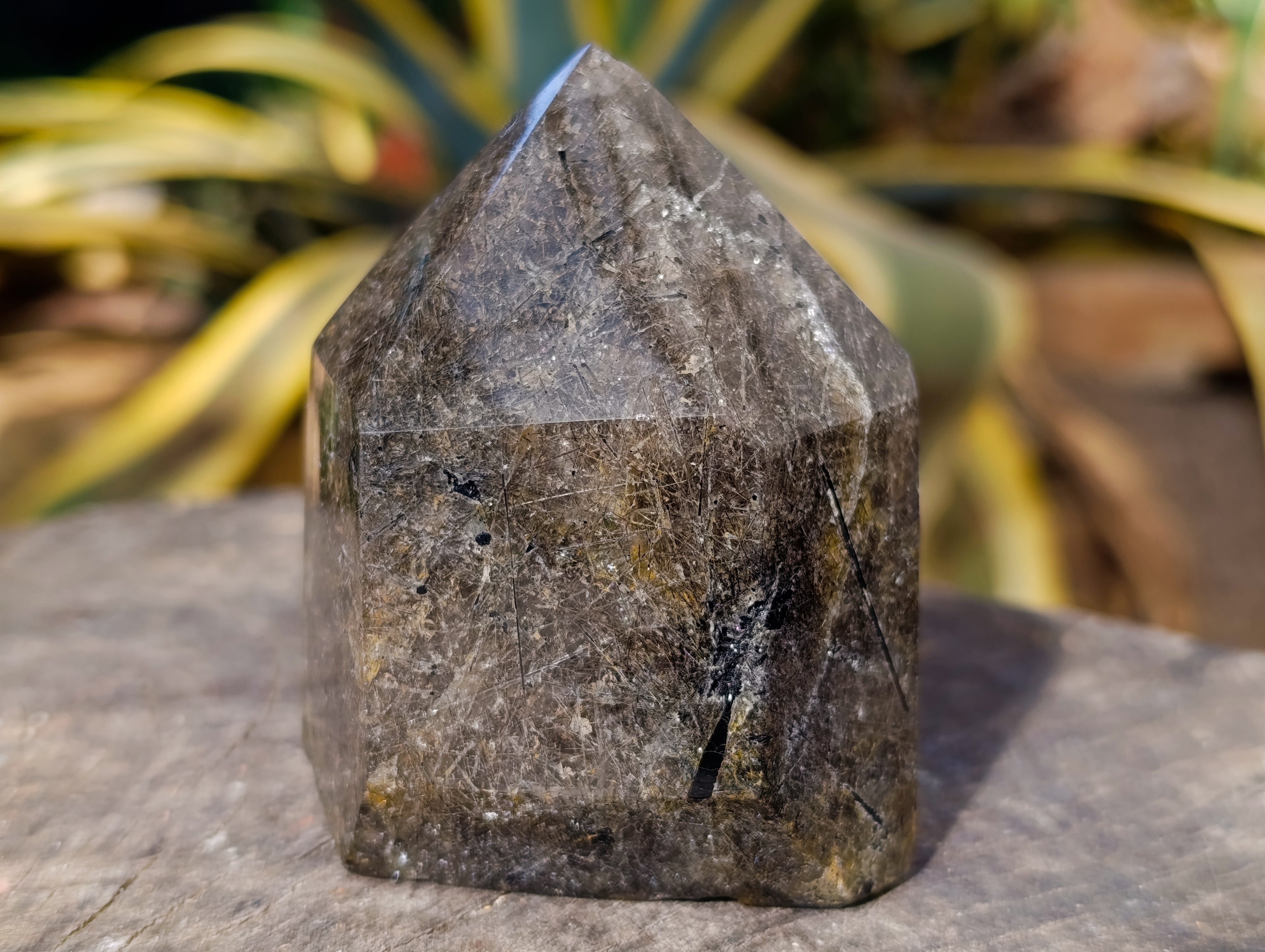 Polished Tourmalinated Quartz Crystals x 2 From Madagascar - Toprock Gemstones and Minerals 