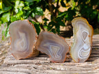 Polished Banded Agate Slices x 12 From Madagascar - Toprock Gemstones and Minerals 