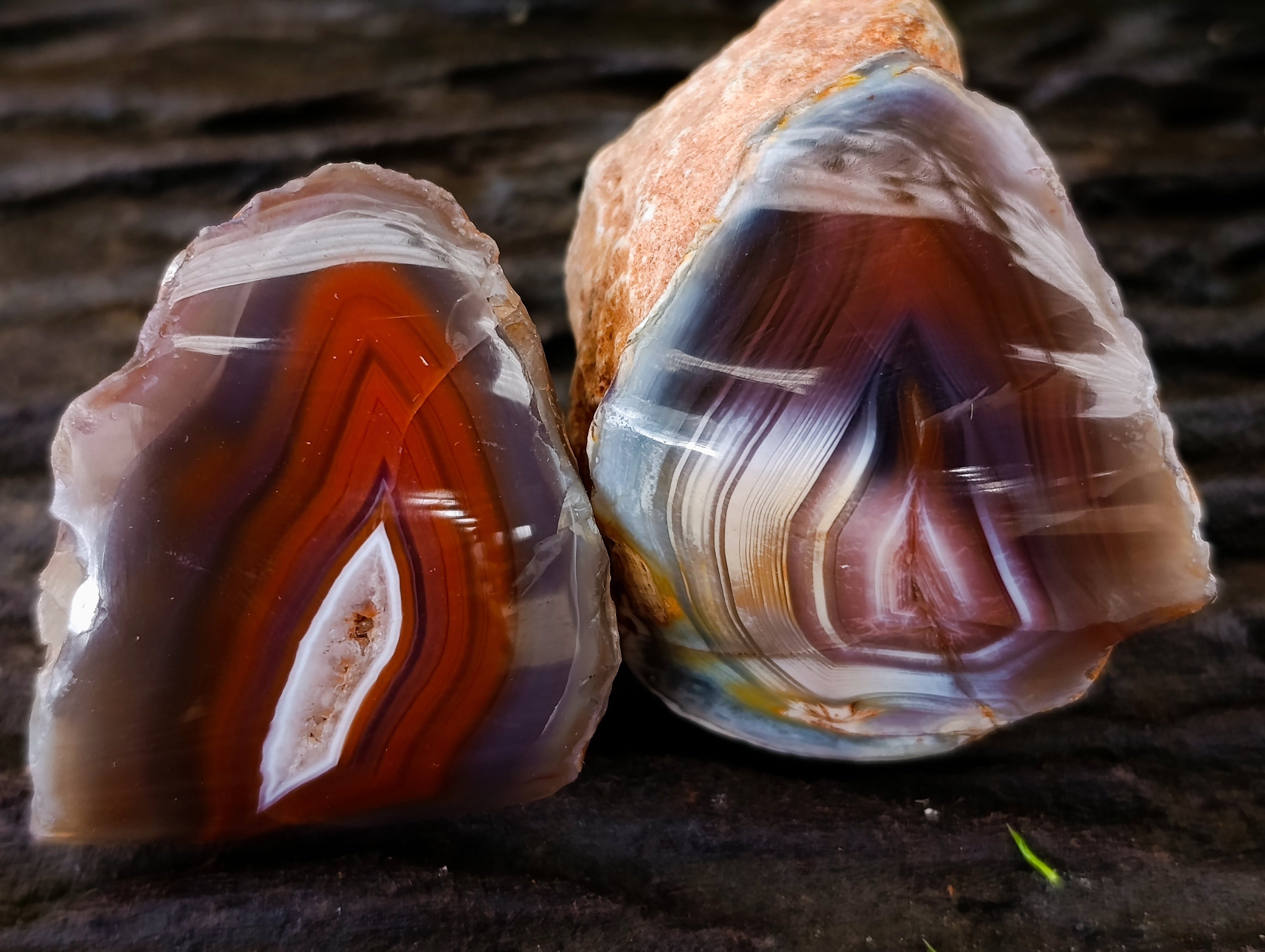 Polished On One Side Red Sashe River Agate Nodules x 24 From Zimbabwe - Toprock Gemstones and Minerals 