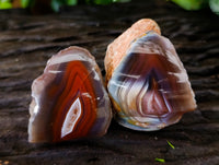 Polished On One Side Red Sashe River Agate Nodules x 24 From Zimbabwe