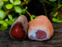 Polished On One Side Red Sashe River Agate Nodules x 24 From Zimbabwe
