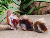 Polished On One Side Red Sashe River Agate Nodules x 24 From Zimbabwe