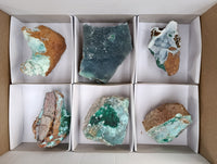 Natural Drusy Coated Chrysocolla with Malachite x 6 From Lupoto Mine, Congo - Toprock Gemstones and Minerals 