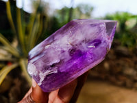 Polished Smokey Amethyst Window Quartz Crystals x 6 From Akansobe, Madagascar