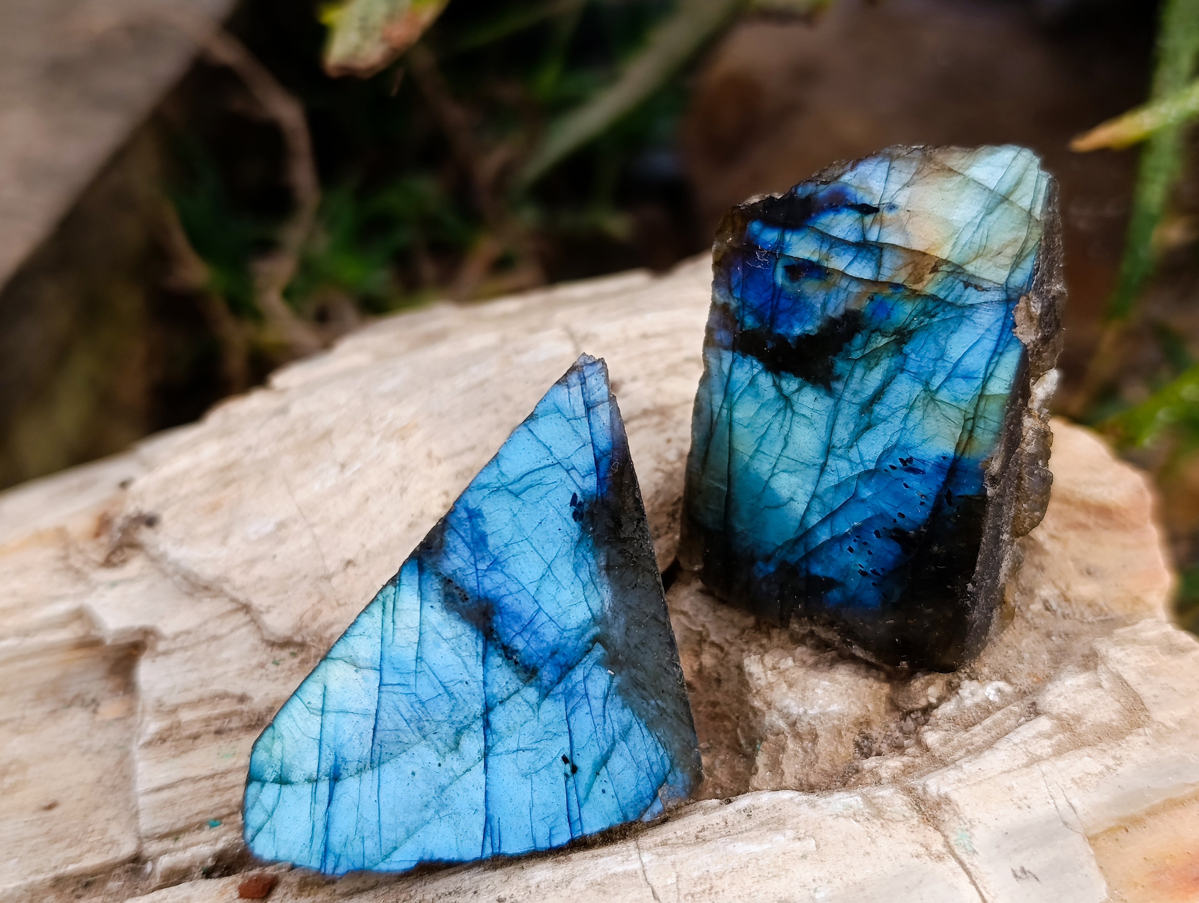 Polished On One Side Labradorite Plates x 35 From Madagascar - Toprock Gemstones and Minerals 
