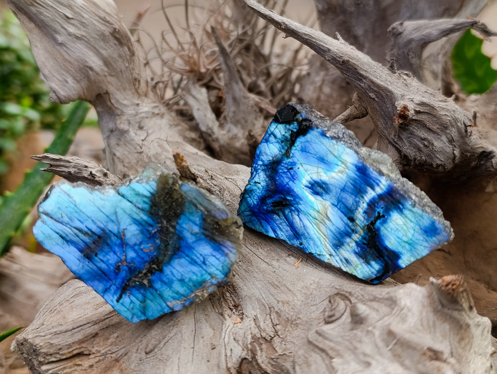 Polished On One Side Labradorite Plates x 35 From Madagascar - Toprock Gemstones and Minerals 