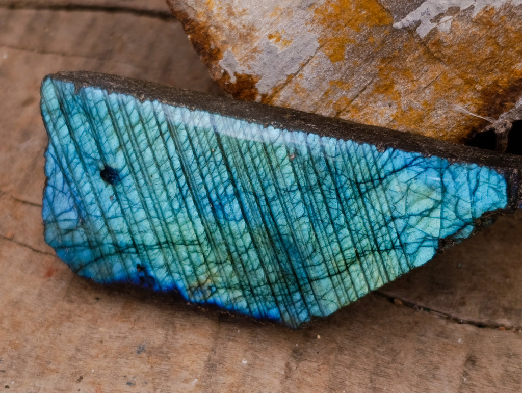 Polished On One Side Labradorite Plates x 35 From Madagascar - Toprock Gemstones and Minerals 