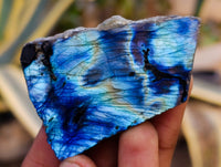 Polished On One Side Labradorite Plates x 35 From Madagascar - Toprock Gemstones and Minerals 