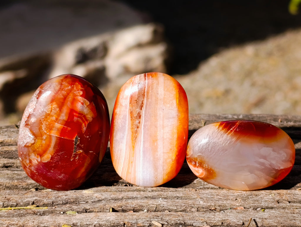 Polished Small Carnelian Agate "Jewellery" Palm Stones x 35 From Madagascar - Toprock Gemstones and Minerals 