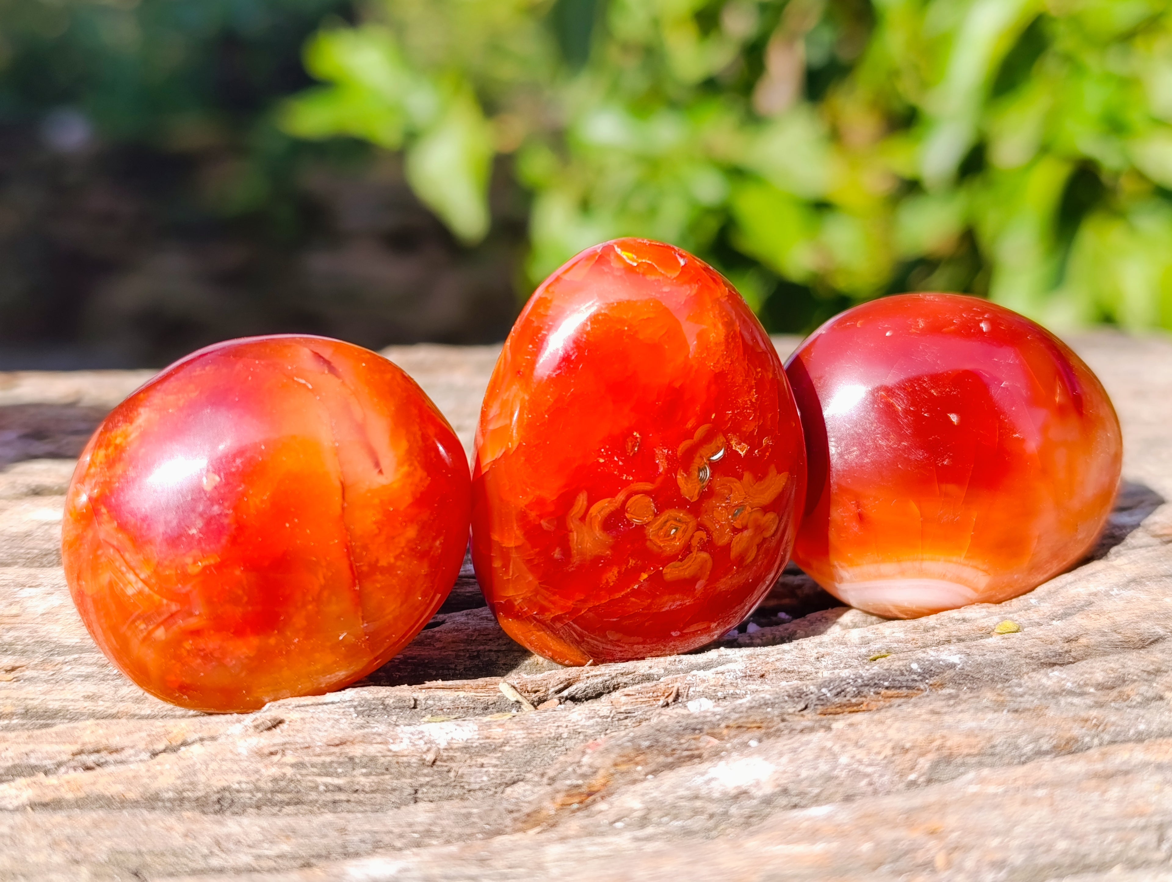 Polished Small Carnelian Agate "Jewellery" Palm Stones x 35 From Madagascar - Toprock Gemstones and Minerals 
