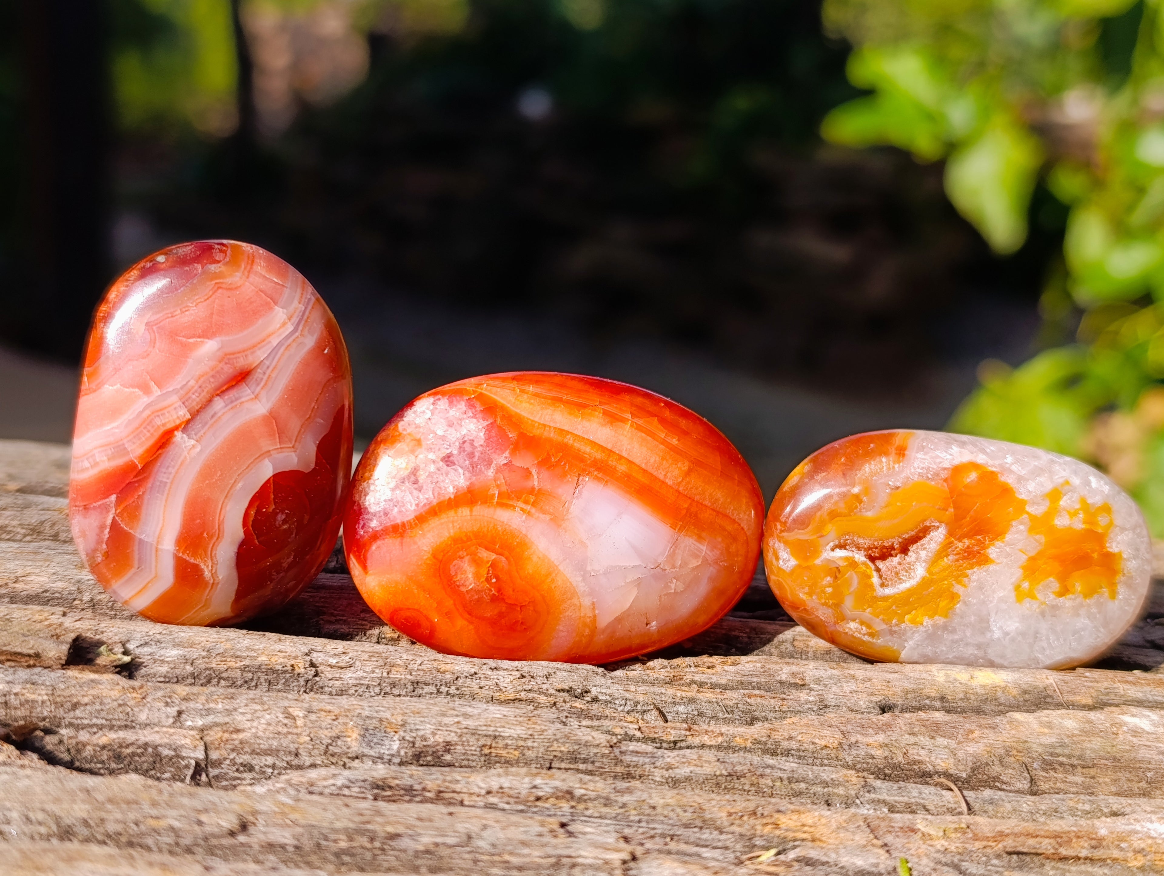 Polished Small Carnelian Agate "Jewellery" Palm Stones x 35 From Madagascar - Toprock Gemstones and Minerals 