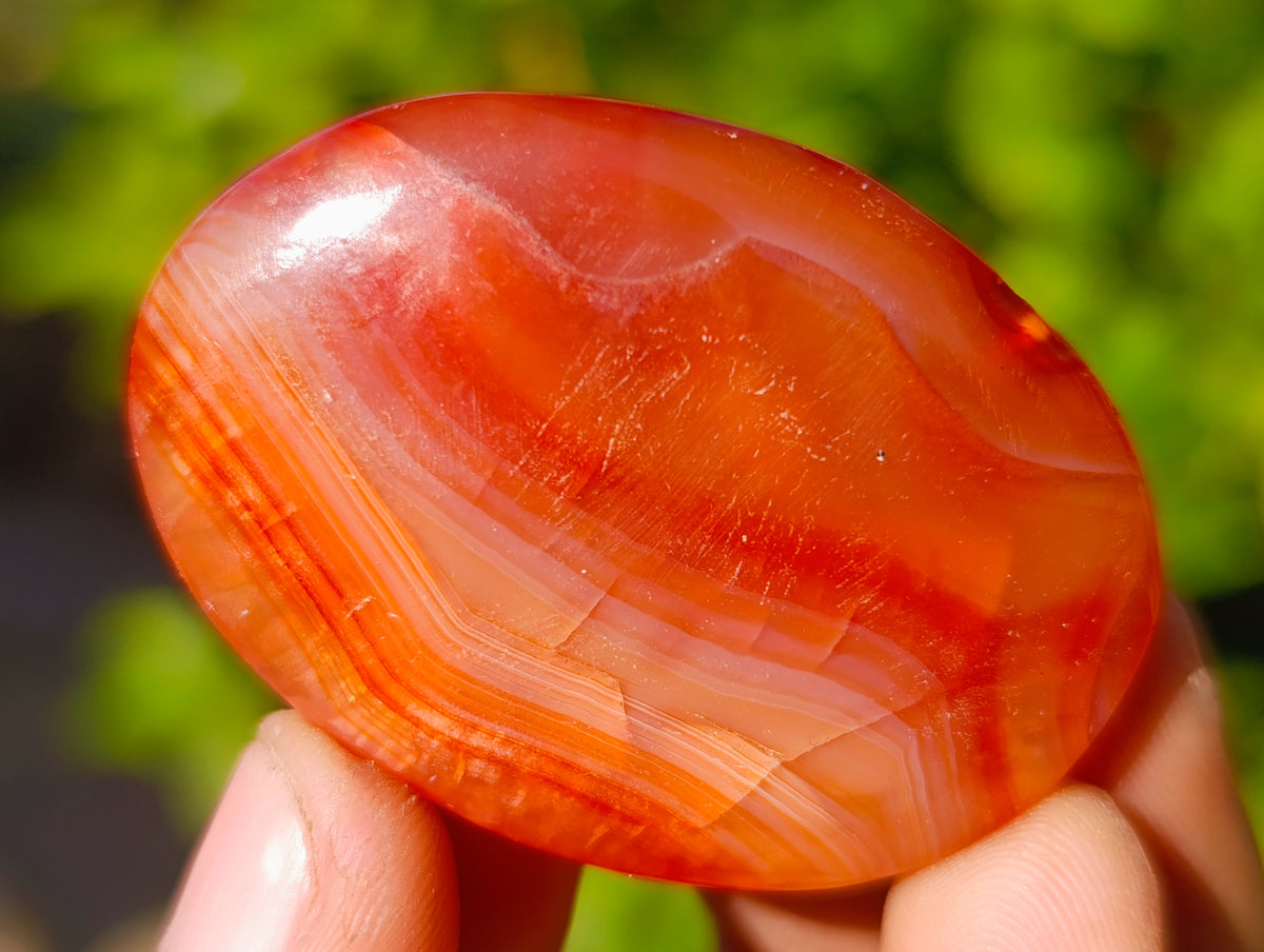 Polished Small Carnelian Agate "Jewellery" Palm Stones x 35 From Madagascar - Toprock Gemstones and Minerals 