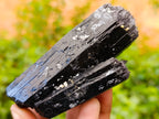 Natural Schorl Black Tourmaline with Fibrous and Needle Formations x 6 From Erongo, Namibia - Toprock Gemstones and Minerals 