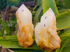 Natural Large White Quartz Clusters with Limonite Coating x 2 From Madagascar - Toprock Gemstones and Minerals 
