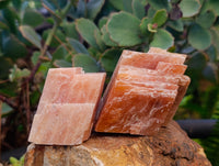 Natural Rhombohedral Sunset Orange Calcite Specimens x 12 From Spitzkop, Namibia - Toprock Gemstones and Minerals 