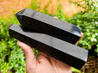 Polished Black Basalt Crystal Points x 3 From Antsirabe, Madagascar - Toprock Gemstones and Minerals 