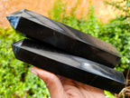 Polished Black Basalt Crystal Points x 3 From Antsirabe, Madagascar - Toprock Gemstones and Minerals 