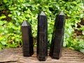 Polished Black Basalt Crystal Points x 3 From Antsirabe, Madagascar - Toprock Gemstones and Minerals 