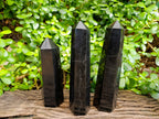Polished Black Basalt Crystal Points x 3 From Antsirabe, Madagascar - Toprock Gemstones and Minerals 