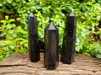 Polished Black Basalt Crystal Points x 3 From Antsirabe, Madagascar - Toprock Gemstones and Minerals 