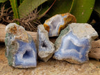 Natural Blue Lace Agate Geodes x 4 From Nsanje, Malawi - Toprock Gemstones and Minerals 