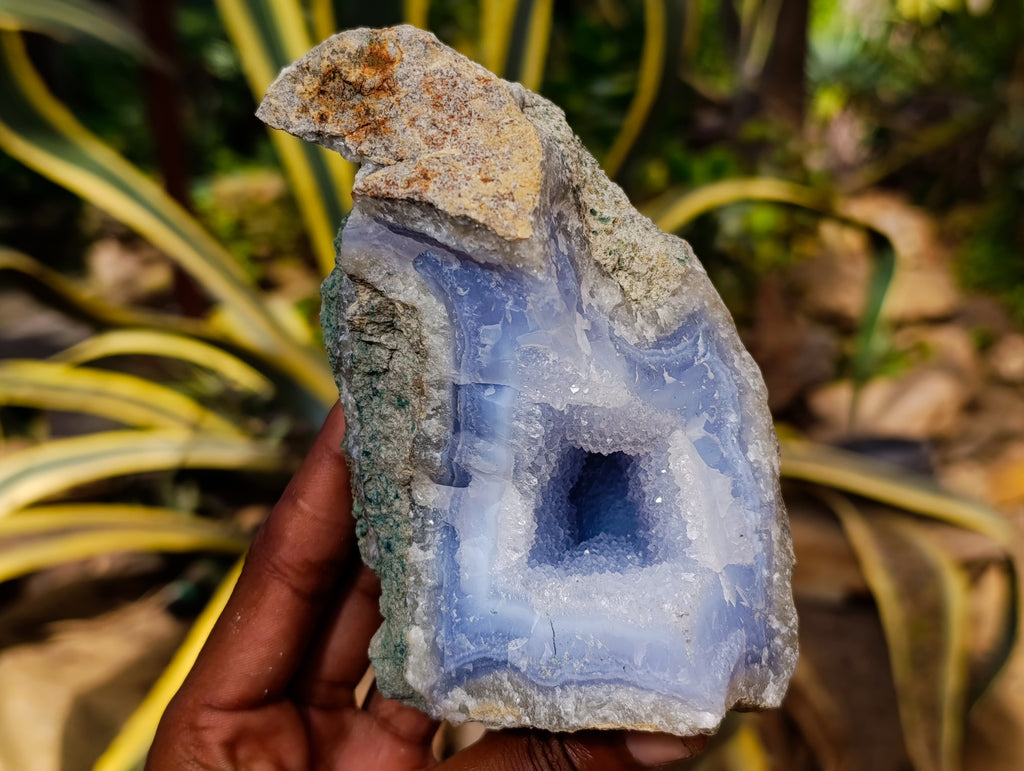 Natural Blue Lace Agate Geodes x 4 From Nsanje, Malawi - Toprock Gemstones and Minerals 