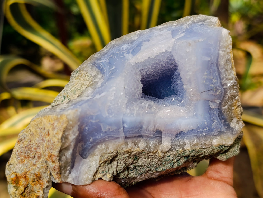 Natural Blue Lace Agate Geodes x 4 From Nsanje, Malawi - Toprock Gemstones and Minerals 
