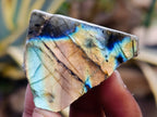 Polished On One Side Labradorite Plates x 35 From Madagascar - Toprock Gemstones and Minerals 