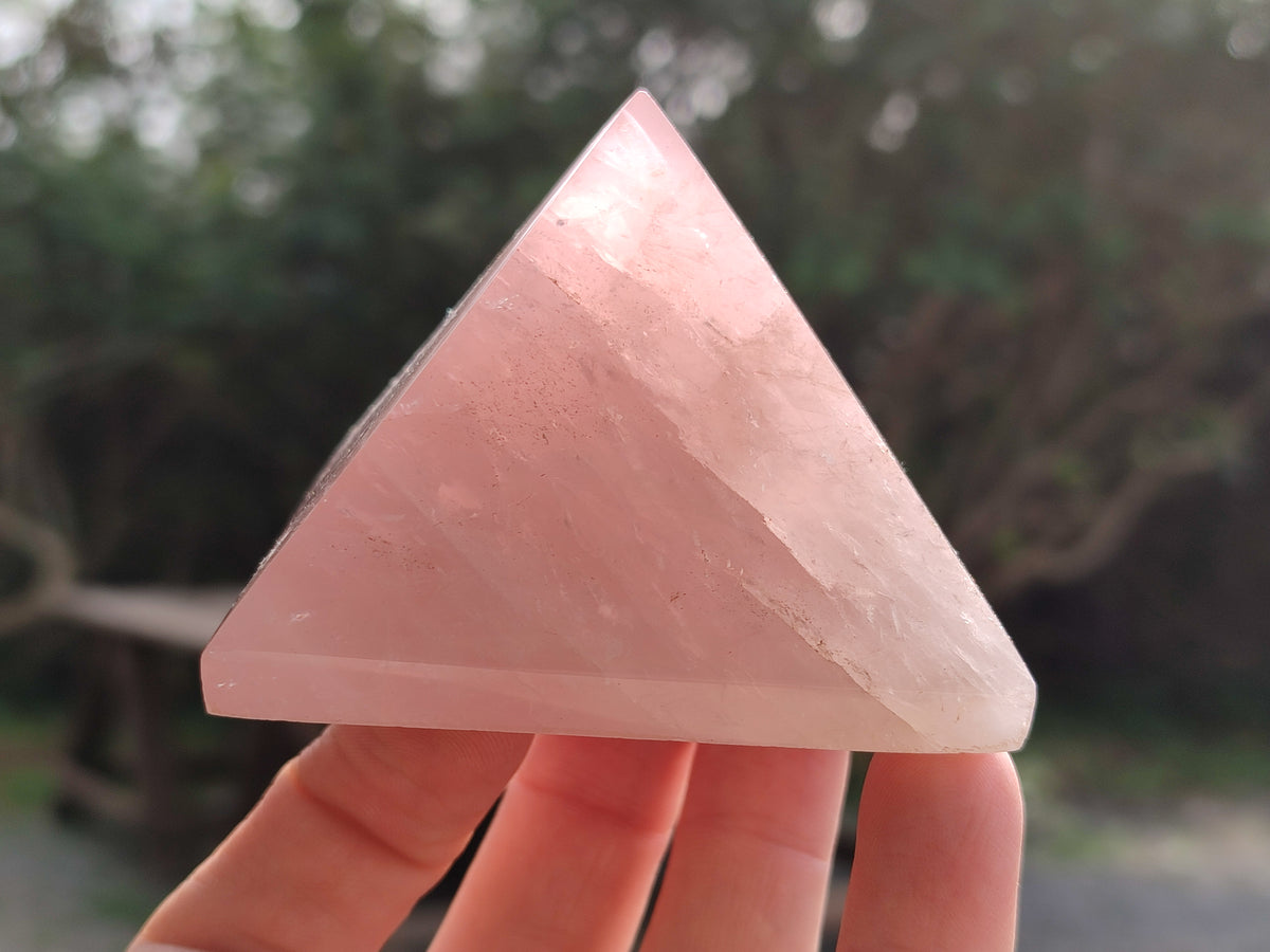 Polished Gemmy Rose Quartz Pyramids x 6 From Madagascar - Toprock Gemstones and Minerals 