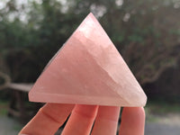 Polished Gemmy Rose Quartz Pyramids x 6 From Madagascar