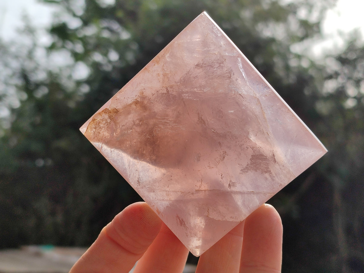 Polished Gemmy Rose Quartz Pyramids x 6 From Madagascar - Toprock Gemstones and Minerals 