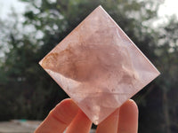 Polished Gemmy Rose Quartz Pyramids x 6 From Madagascar