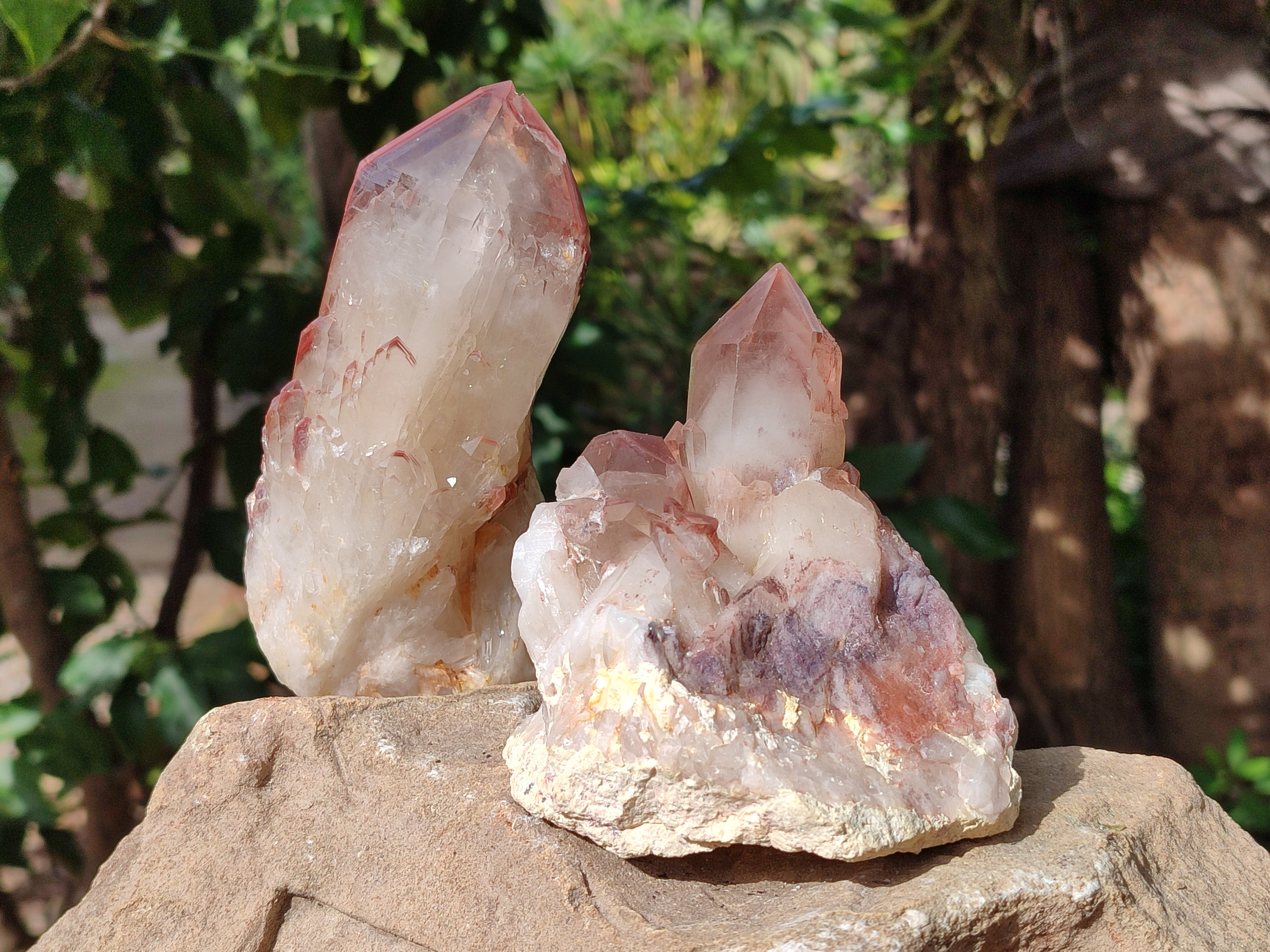 Natural Red Hematoid Quartz Clusters x 3 From Karoi, Zimbabwe - Toprock Gemstones and Minerals 