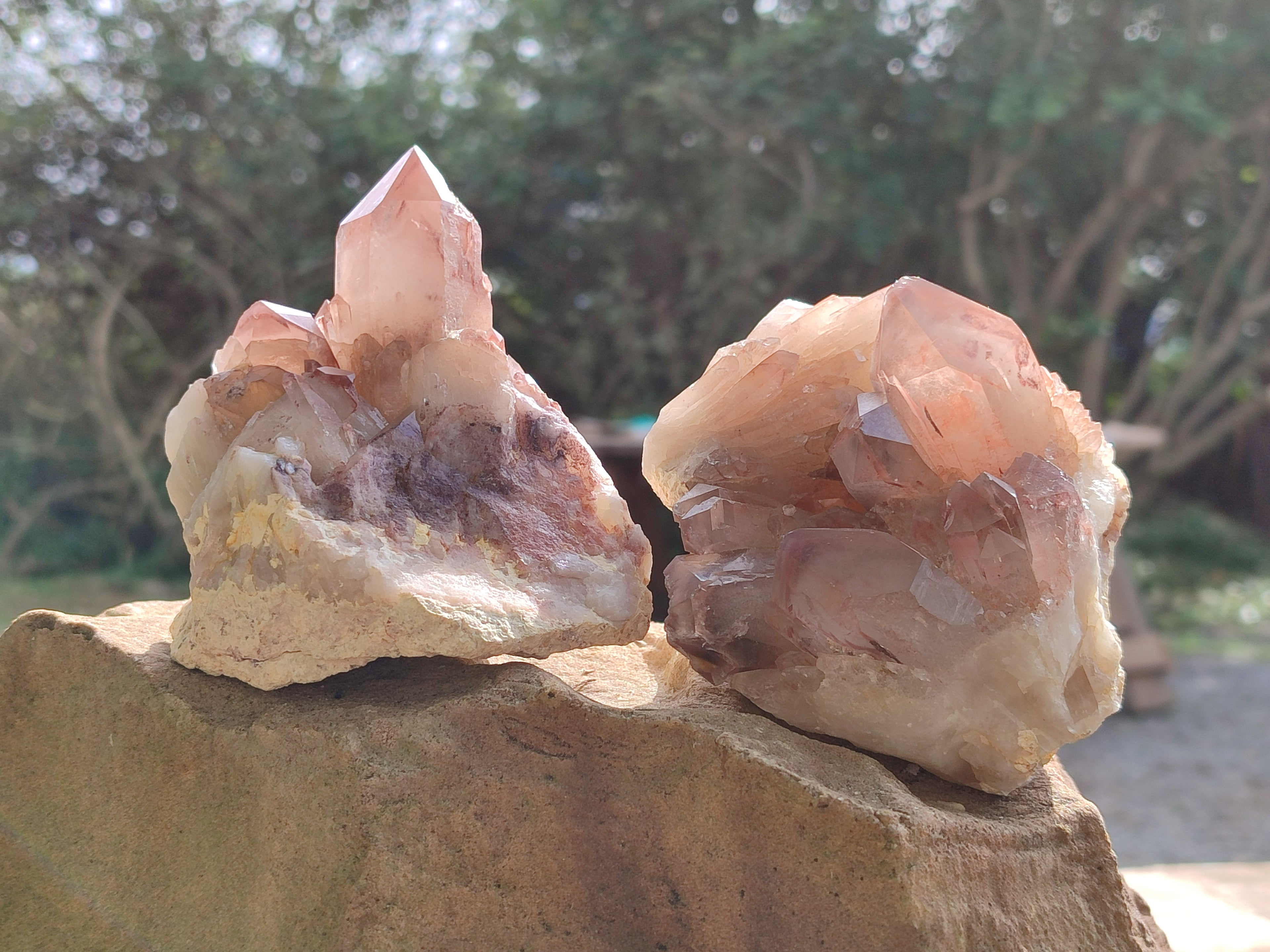 Natural Red Hematoid Quartz Clusters x 3 From Karoi, Zimbabwe - Toprock Gemstones and Minerals 
