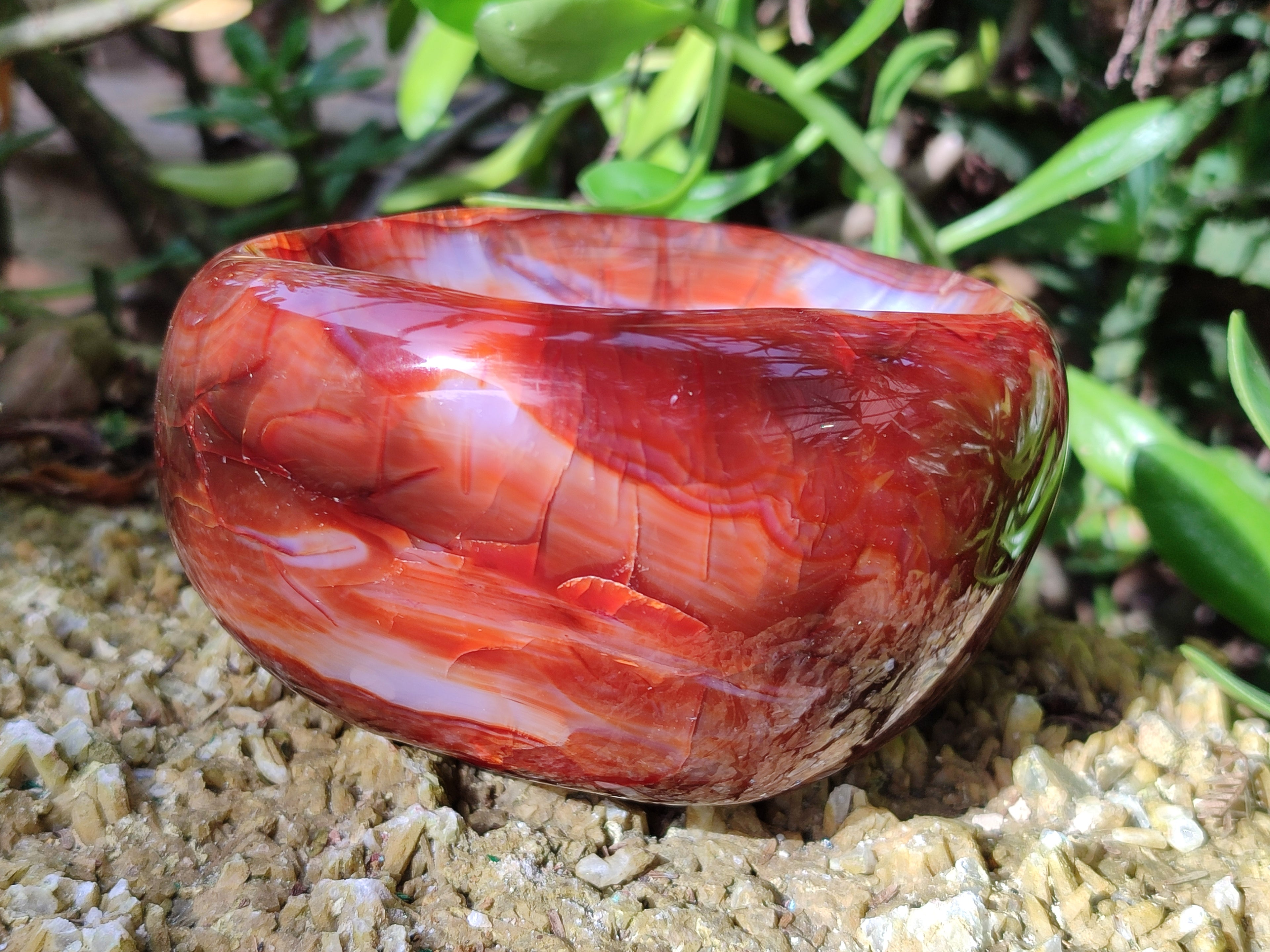 Polished Carnelian Agate Bowls x 2 From Madagascar - Toprock Gemstones and Minerals 